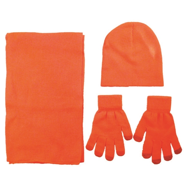Acrylic Knit Beanie/Scarf/Gloves Set - Acrylic Knit Beanie/Scarf/Gloves Set - Image 4 of 7