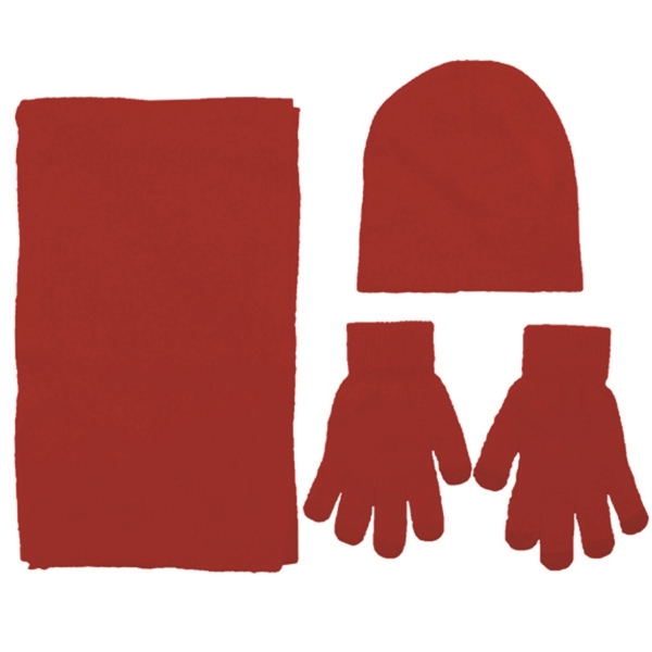 Acrylic Knit Beanie/Scarf/Gloves Set - Acrylic Knit Beanie/Scarf/Gloves Set - Image 5 of 7