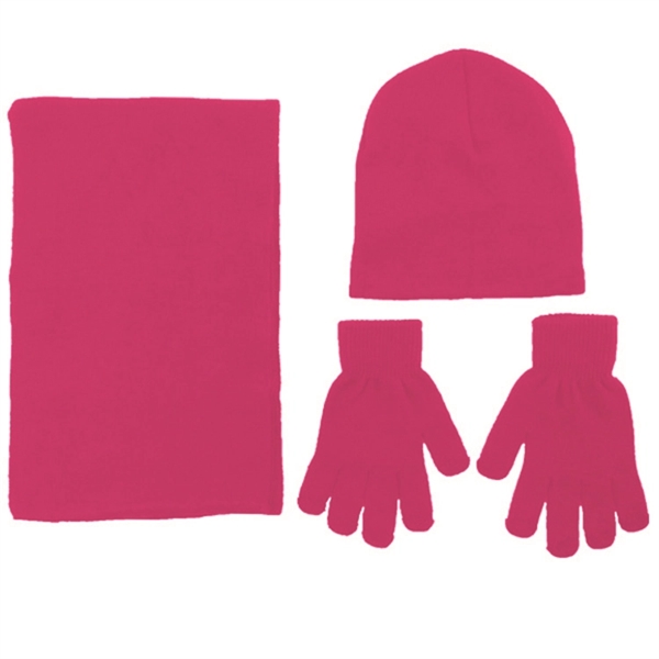 Acrylic Knit Beanie/Scarf/Gloves Set - Acrylic Knit Beanie/Scarf/Gloves Set - Image 6 of 7