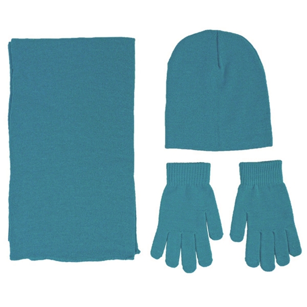 Acrylic Knit Beanie/Scarf/Gloves Set - Acrylic Knit Beanie/Scarf/Gloves Set - Image 7 of 7