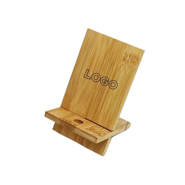 Bamboo Phone Stand with Chargeable Hole - Bamboo Phone Stand with Chargeable Hole - Image 1 of 3
