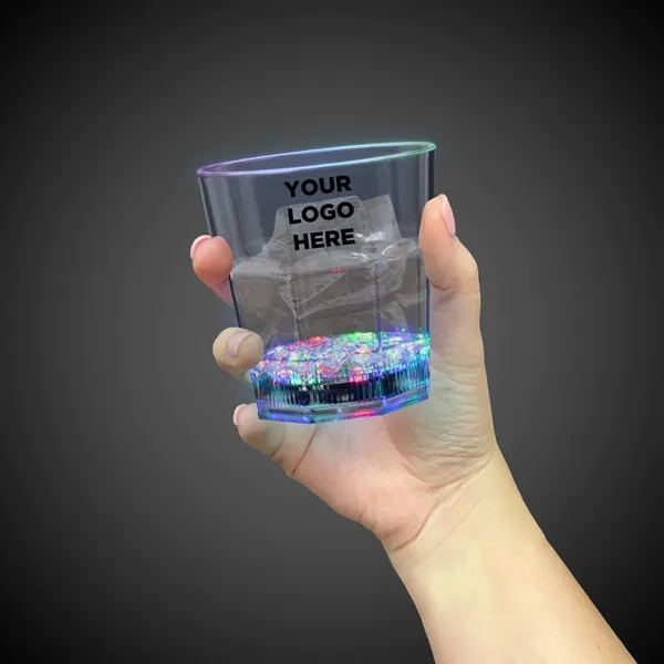 8 oz. Rocks Glass w/ Flashing LED Lights - 8 oz. Rocks Glass w/ Flashing LED Lights - Image 0 of 11