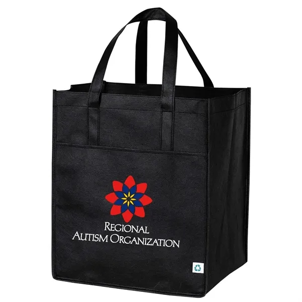 90 GSM Non-Woven Reusable Tote Bag w/ Handles, Drop-in Board - 90 GSM Non-Woven Reusable Tote Bag w/ Handles, Drop-in Board - Image 1 of 12