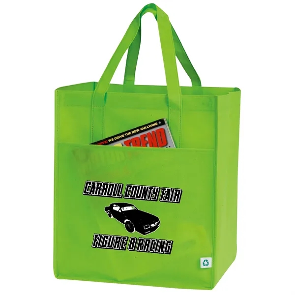 90 GSM Non-Woven Reusable Tote Bag w/ Handles, Drop-in Board - 90 GSM Non-Woven Reusable Tote Bag w/ Handles, Drop-in Board - Image 5 of 12