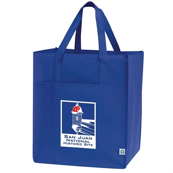 90 GSM Non-Woven Reusable Tote Bag w/ Handles, Drop-in Board - 90 GSM Non-Woven Reusable Tote Bag w/ Handles, Drop-in Board - Image 10 of 12