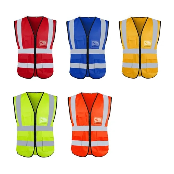 High Visibility Reflective Zipper Construction Safety Vest - High Visibility Reflective Zipper Construction Safety Vest - Image 2 of 3