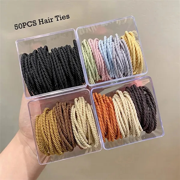 50pcs Soft Polyester Hair Ties - 50pcs Soft Polyester Hair Ties - Image 0 of 4