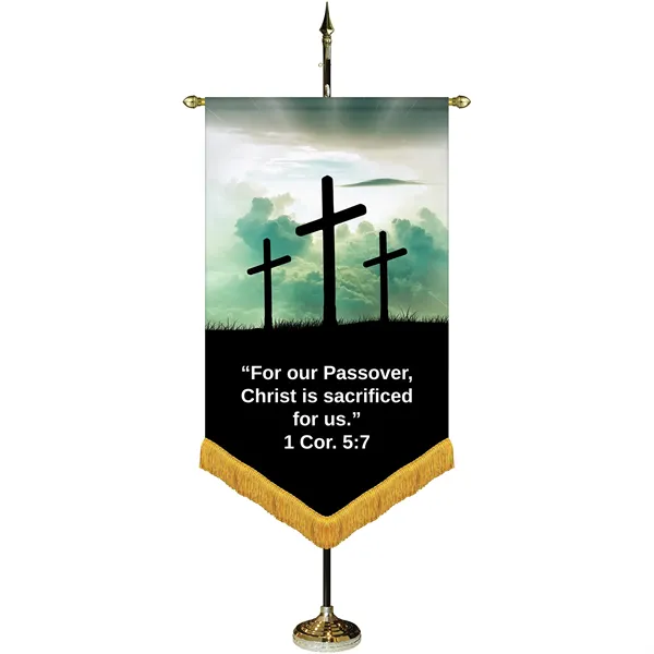 36" x 60" Premium Gonfalon 7' Kit / V-Cut / Fringe - 36" x 60" Premium Gonfalon 7' Kit / V-Cut / Fringe - Image 0 of 5