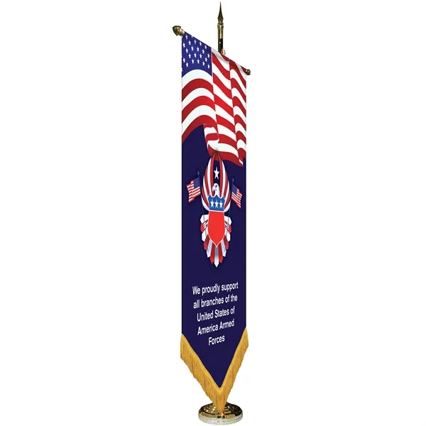 36" x 72" Premium Gonfalon 7' Kit / V-Cut / Fringe - 36" x 72" Premium Gonfalon 7' Kit / V-Cut / Fringe - Image 1 of 5