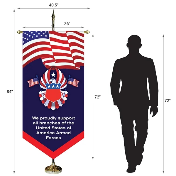36" x 72" Premium Gonfalon 7' Kit / V-Cut - 36" x 72" Premium Gonfalon 7' Kit / V-Cut - Image 3 of 5