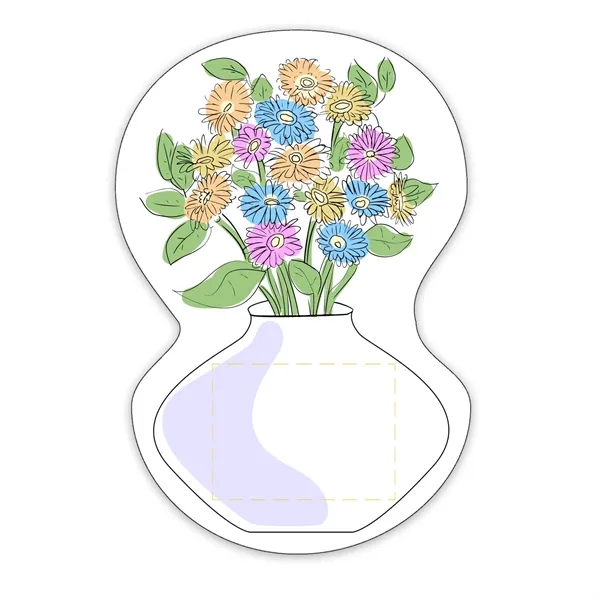 Flowers with Vase Shaped NoteKeeper™ Magnet 20 mil - Flowers with Vase Shaped NoteKeeper™ Magnet 20 mil - Image 2 of 4