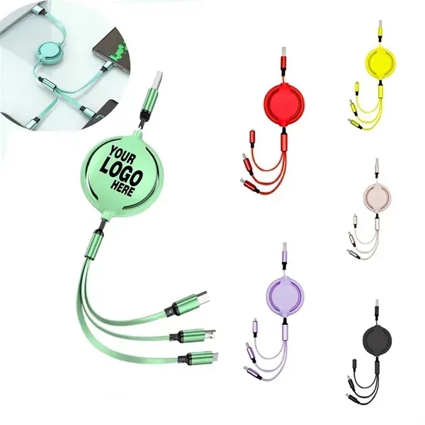 3-In-1 Retractable Usb Multi Charging Cable - 3-In-1 Retractable Usb Multi Charging Cable - Image 0 of 4