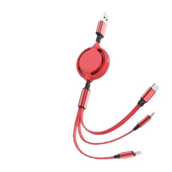 3-In-1 Retractable Usb Multi Charging Cable - 3-In-1 Retractable Usb Multi Charging Cable - Image 1 of 4