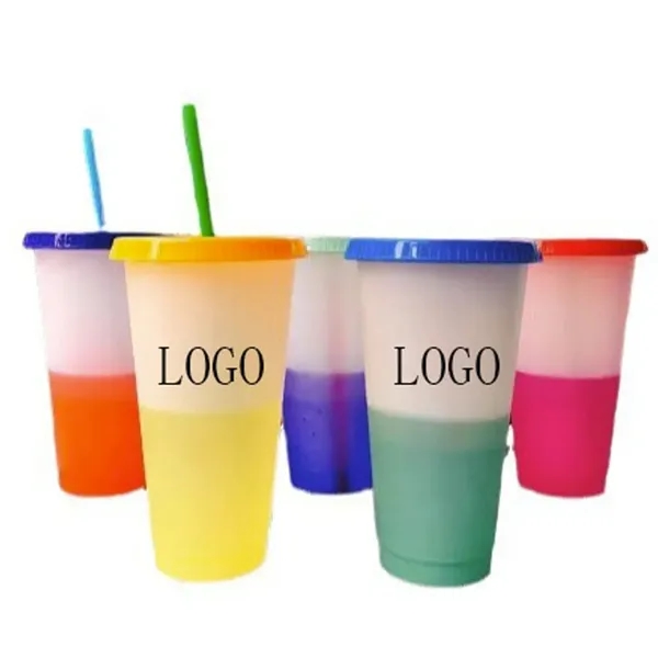 16oz Color Changing Cup with Straw and Lid - 16oz Color Changing Cup with Straw and Lid - Image 0 of 12