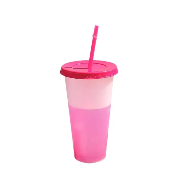 16oz Color Changing Cup with Straw and Lid - 16oz Color Changing Cup with Straw and Lid - Image 3 of 12