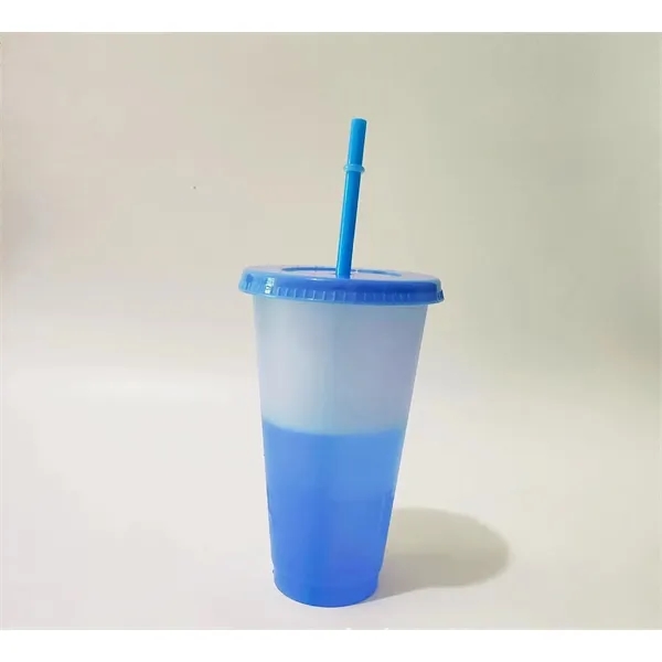 16oz Color Changing Cup with Straw and Lid - 16oz Color Changing Cup with Straw and Lid - Image 7 of 12