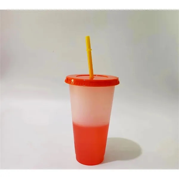 16oz Color Changing Cup with Straw and Lid - 16oz Color Changing Cup with Straw and Lid - Image 8 of 12