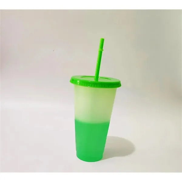 16oz Color Changing Cup with Straw and Lid - 16oz Color Changing Cup with Straw and Lid - Image 10 of 12