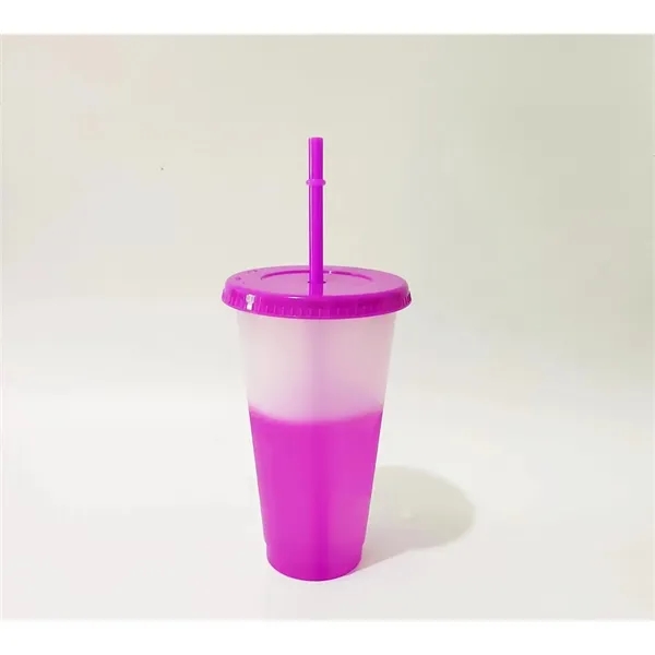 16oz Color Changing Cup with Straw and Lid - 16oz Color Changing Cup with Straw and Lid - Image 11 of 12