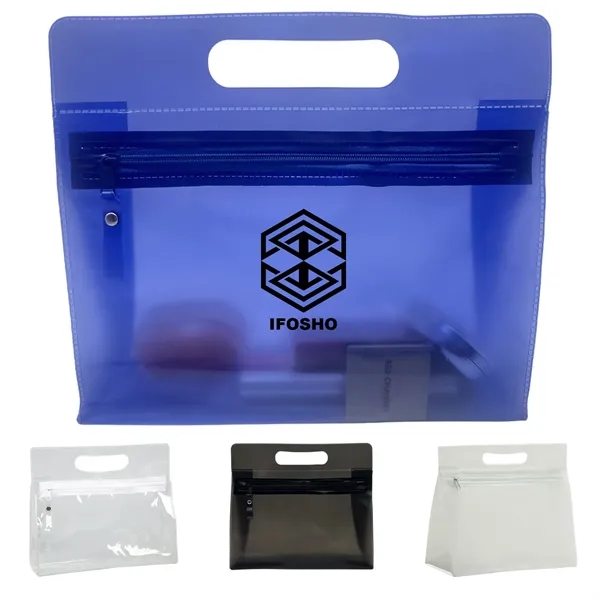 Clear Cosmetic Bags with Zipper PVC Travel Toiletry Pouch - Clear Cosmetic Bags with Zipper PVC Travel Toiletry Pouch - Image 0 of 4