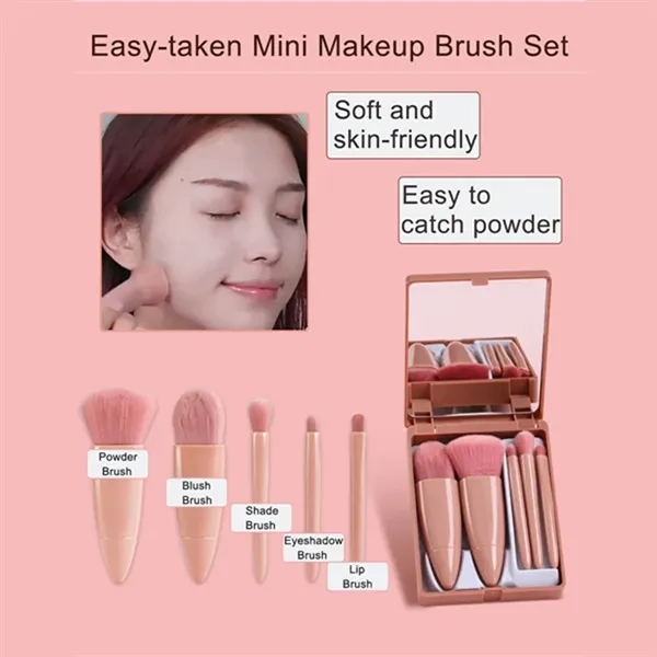 Travel Size Makeup Brushes Set And Mirror - Travel Size Makeup Brushes Set And Mirror - Image 4 of 4