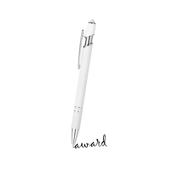 White Soft Touch Stylus Laser Engraved Metal Pen - White Soft Touch Stylus Laser Engraved Metal Pen - Image 8 of 9