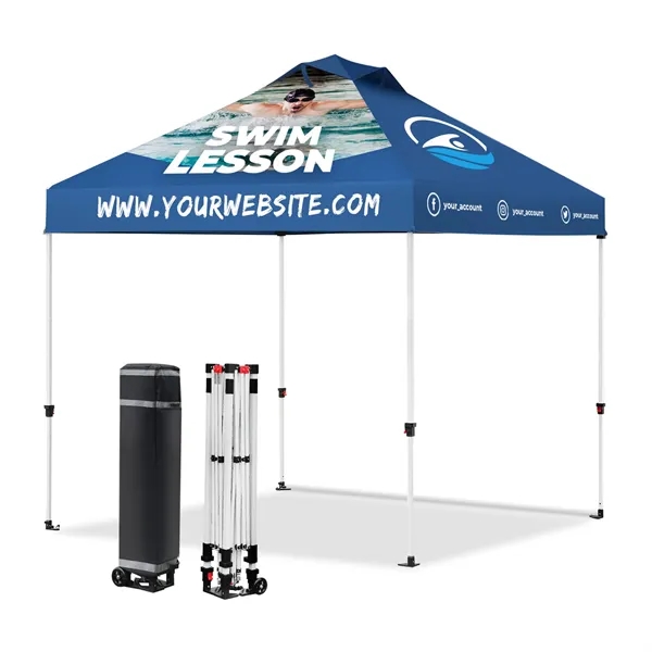 10' X 10' Heavy Duty Pop Up Tent w/Vented Top (Full Color) - 10' X 10' Heavy Duty Pop Up Tent w/Vented Top (Full Color) - Image 0 of 3