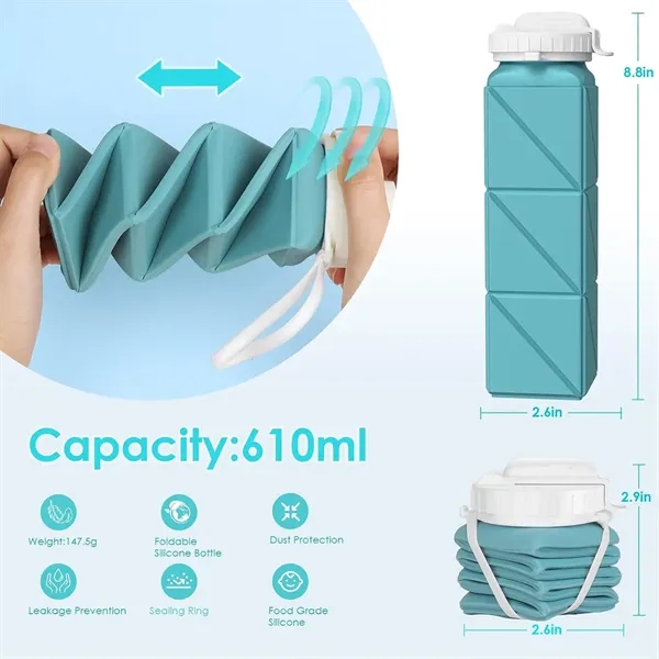 Collapsible Water Bottles BPA Free Silicone Travel Foldable - Collapsible Water Bottles BPA Free Silicone Travel Foldable - Image 1 of 2