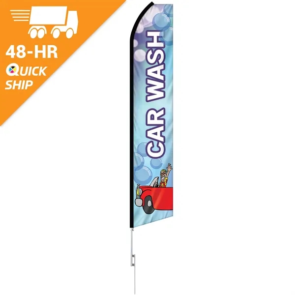 48 - Hour 12' Digitally Printed Custom Swooper Banner w/Pole - 48 - Hour 12' Digitally Printed Custom Swooper Banner w/Pole - Image 0 of 9