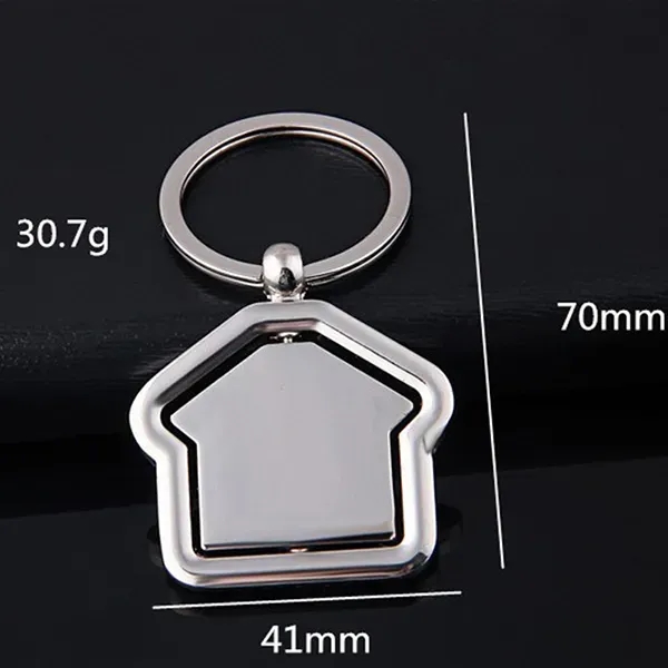 360 Degree Rotating House-Shaped Metal Keychain - 360 Degree Rotating House-Shaped Metal Keychain - Image 2 of 9