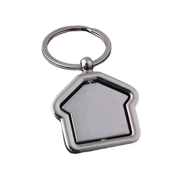360 Degree Rotating House-Shaped Metal Keychain - 360 Degree Rotating House-Shaped Metal Keychain - Image 5 of 9