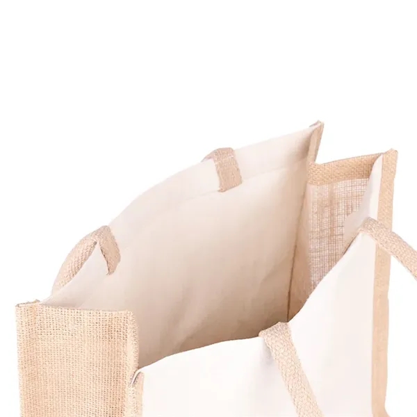 Jute Cotton Tote w/ Webbing Handle - Jute Cotton Tote w/ Webbing Handle - Image 5 of 5