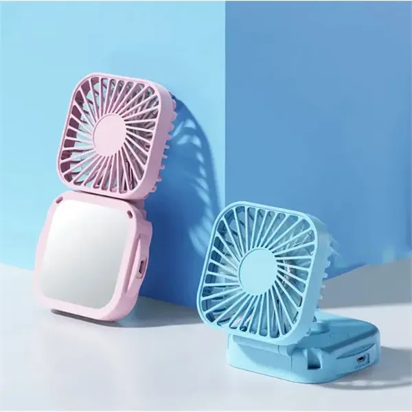 Portable Mini Fan And Compact Mirror - Portable Mini Fan And Compact Mirror - Image 0 of 5