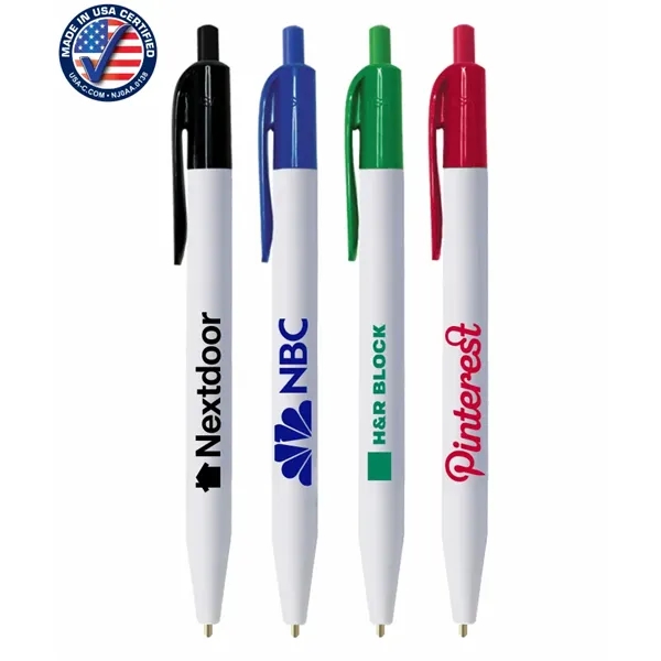 Union Printed - USA ECO White Barrel Click Pens - Union Printed - USA ECO White Barrel Click Pens - Image 0 of 1