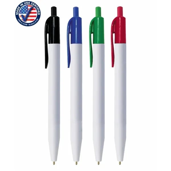 Union Printed - USA ECO White Barrel Click Pens - Union Printed - USA ECO White Barrel Click Pens - Image 1 of 1