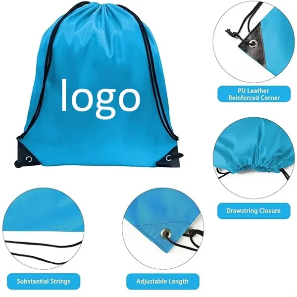 Custom Polyester Drawstring Bag Sports Backpack - Custom Polyester Drawstring Bag Sports Backpack - Image 3 of 3