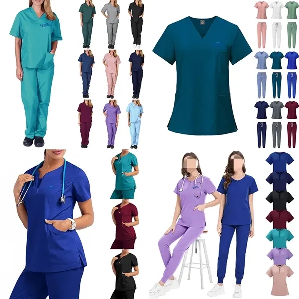 Medical Scrubs Set Uniform Women Man Top Pants W/ 3 Pocket - Medical Scrubs Set Uniform Women Man Top Pants W/ 3 Pocket - Image 0 of 0
