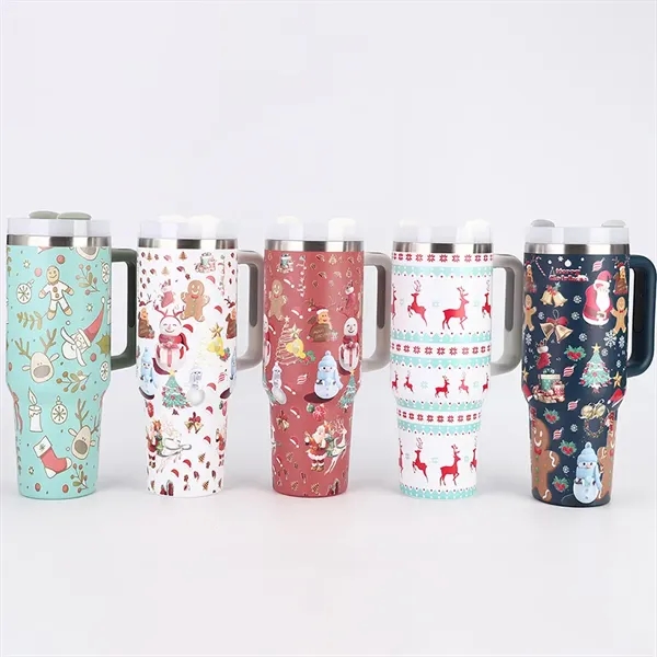 Christmas 40 oz Premium Stainless Travel Mug Tumbler - Christmas 40 oz Premium Stainless Travel Mug Tumbler - Image 5 of 5