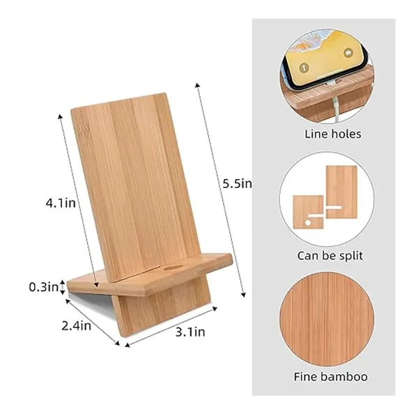 Bamboo Wood Desktop Cellphone Holder Mobile Stand - Bamboo Wood Desktop Cellphone Holder Mobile Stand - Image 1 of 1