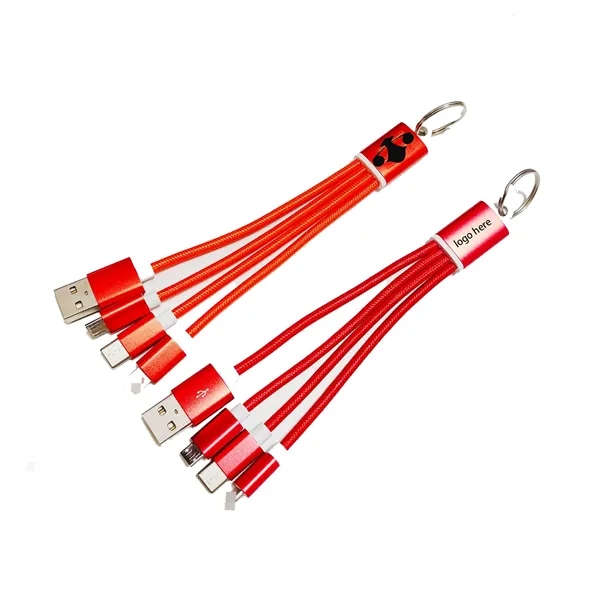 Multi Keychain 3In1 Charging Cable - Multi Keychain 3In1 Charging Cable - Image 1 of 3