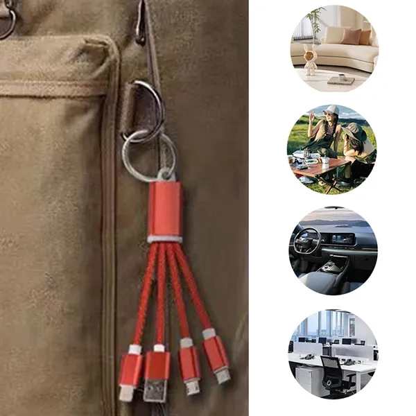 Multi Keychain 3In1 Charging Cable - Multi Keychain 3In1 Charging Cable - Image 2 of 3