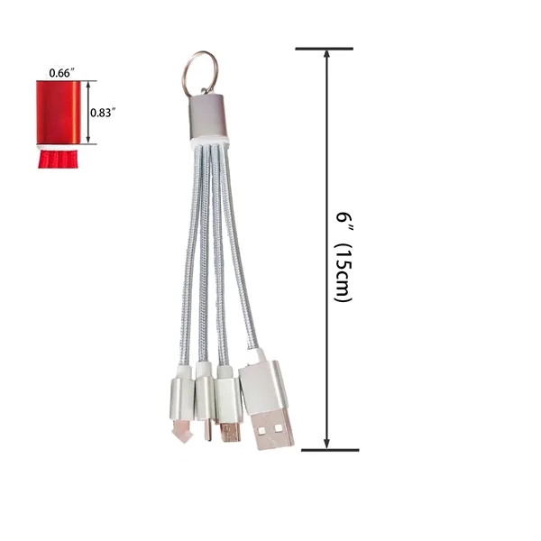 Multi Keychain 3In1 Charging Cable - Multi Keychain 3In1 Charging Cable - Image 3 of 3