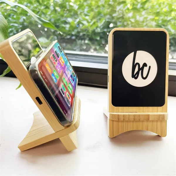 Glow Bamboo Light Up Wireless Charger/Phone Stand - Glow Bamboo Light Up Wireless Charger/Phone Stand - Image 0 of 4