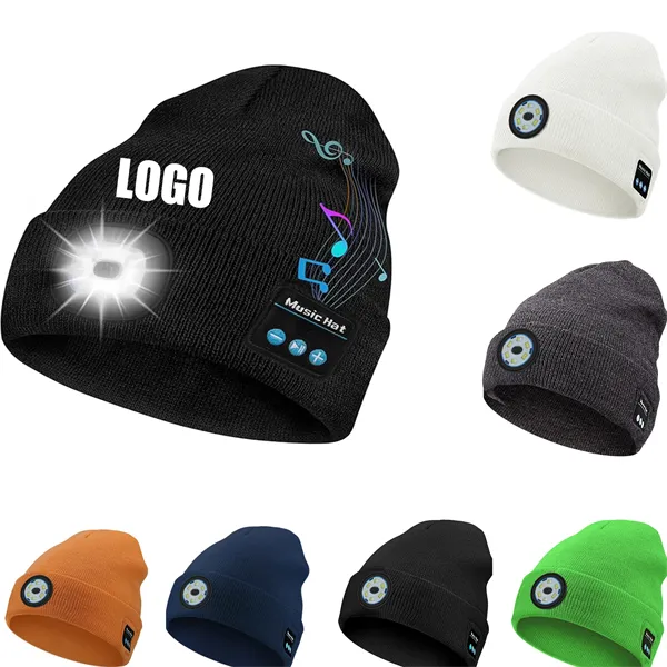 Bluetooth Beanie Hat with Light - Bluetooth Beanie Hat with Light - Image 0 of 3