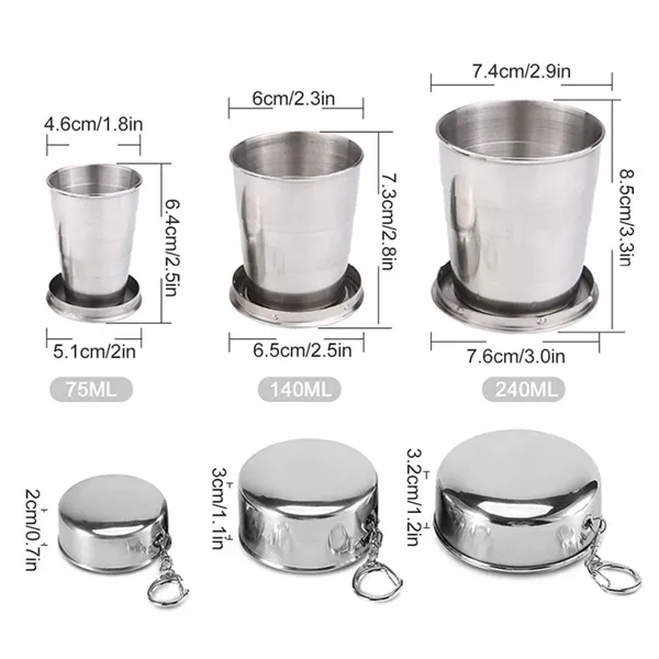 Stainless Steel Outdoor Camping Collapsible Cup - Stainless Steel Outdoor Camping Collapsible Cup - Image 1 of 3