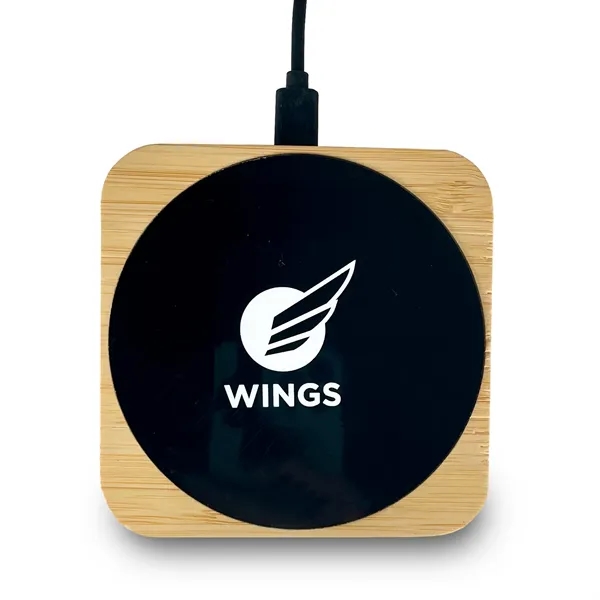 Sona Square Bamboo Light Up Wireless Charger - Sona Square Bamboo Light Up Wireless Charger - Image 3 of 5