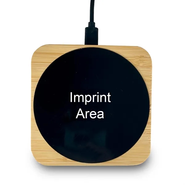 Sona Square Bamboo Light Up Wireless Charger - Sona Square Bamboo Light Up Wireless Charger - Image 4 of 5