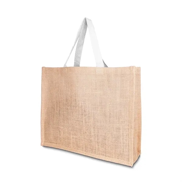 10oz. Jute Tote Bag with Cotton Webbing Handle - 10oz. Jute Tote Bag with Cotton Webbing Handle - Image 3 of 5