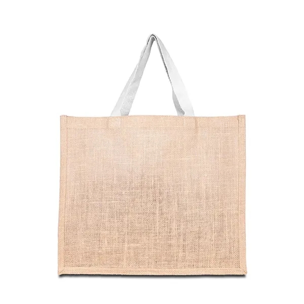 10oz. Jute Tote Bag with Cotton Webbing Handle - 10oz. Jute Tote Bag with Cotton Webbing Handle - Image 4 of 5