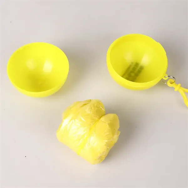Disposable Raincoat Poncho Portable Ball Keychain - Disposable Raincoat Poncho Portable Ball Keychain - Image 0 of 3